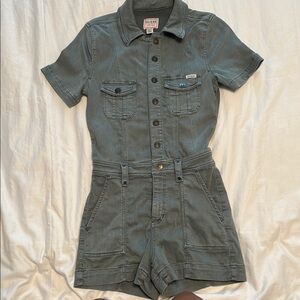 Guess Olive Green Short Sleeve Romper